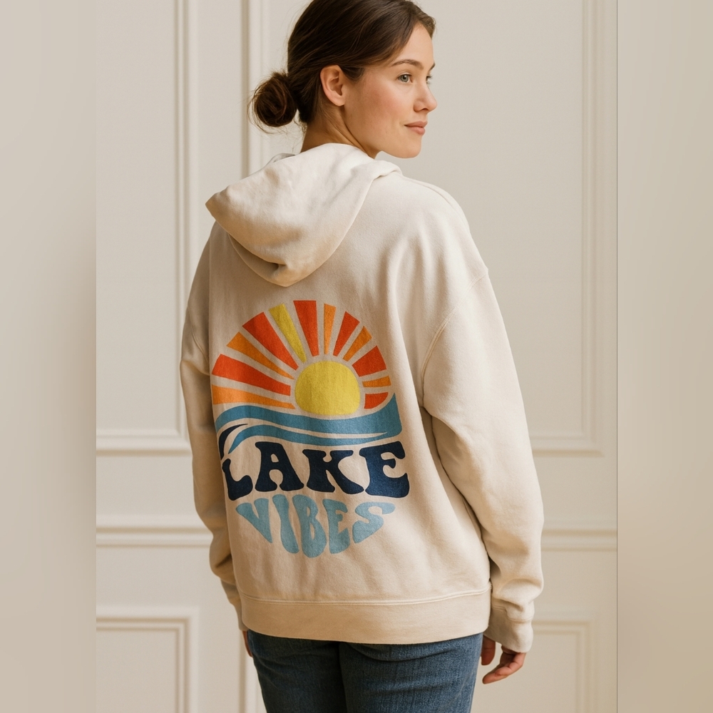 Lake Vibes Cream Hoodie U.S. Vintage